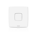 A white Philips light switch plate with a central square button cutout and the PHILIPS logo printed at the bottom, shown on a clean white background with a subtle reflection.Supplied by Chinoy Electric