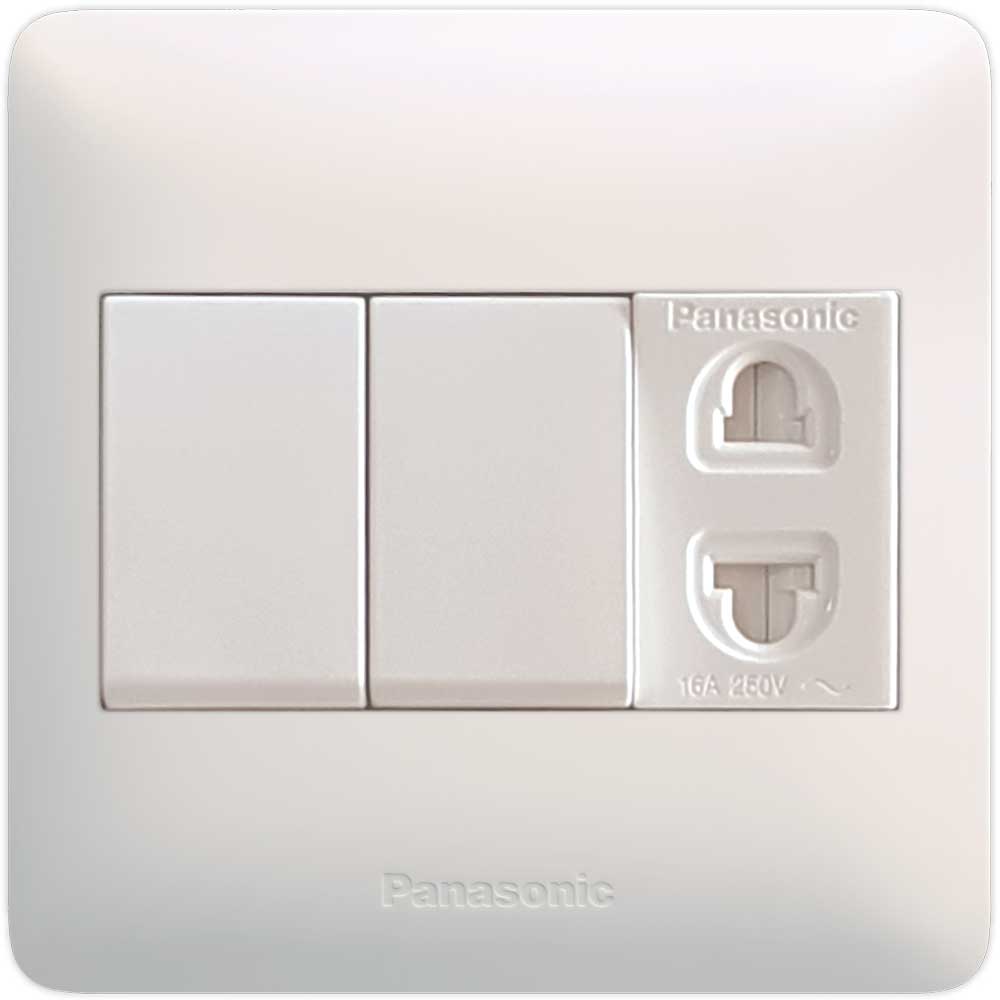 Panasonic 2-Switch 16A + 1-Socket 16A 250V AC