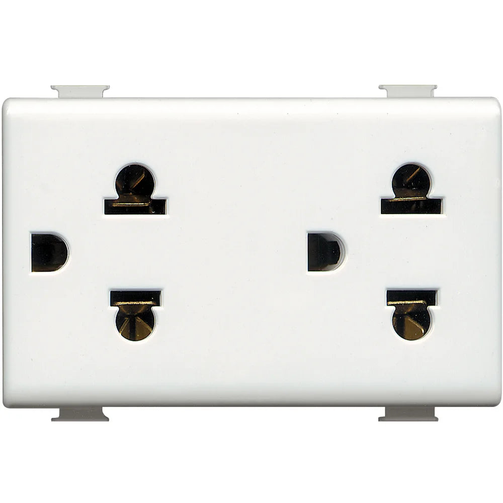 BTicino Matix Socket euroamerican standard 2P+T - 16A - 127/250Vac - duplex BT-AM5025D