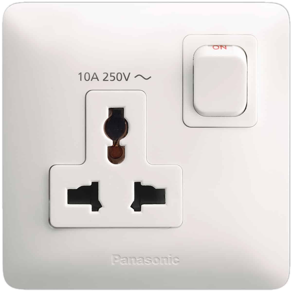 Panasonic 1G SP Switched, International Socket, 10A 250V