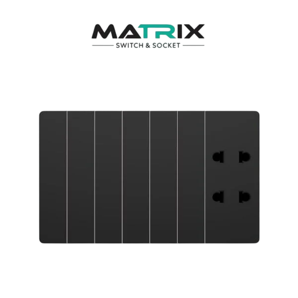 Matrix A5 6 Gang + 2 Socket