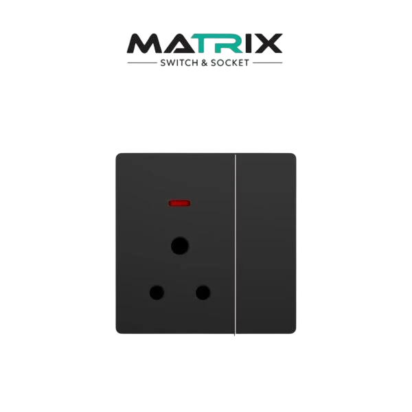 Matrix A5 15A Round Pin Socket with Neon