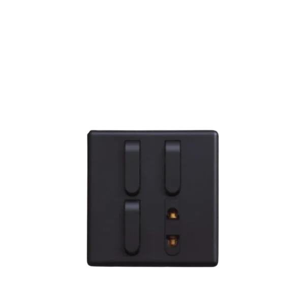 Matrix Active Black 3-Switch 1-Socket