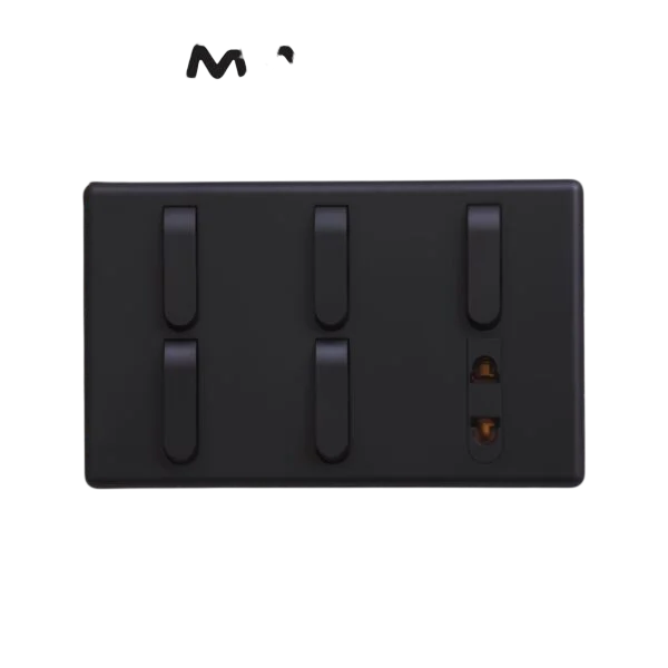 Matrix Active Black 5-Switch 1-Socket