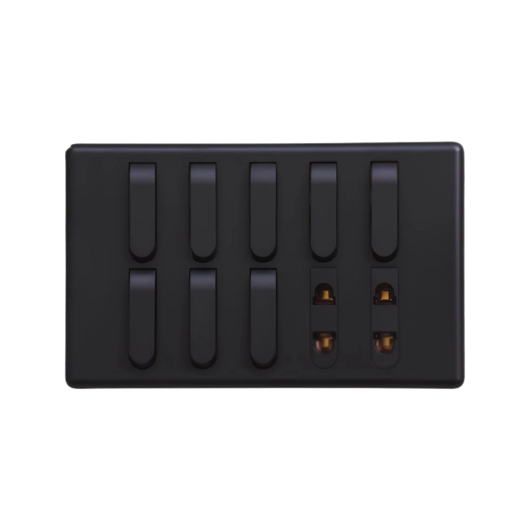 Matrix Active Black 8-Switch 2-Socket