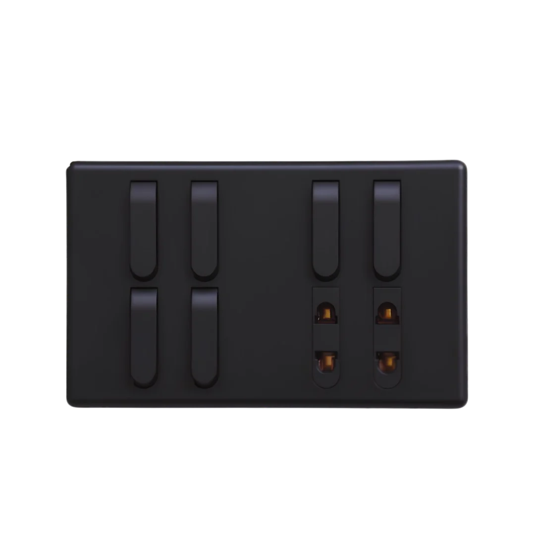 Matrix Active Black 6-Switch 2-Socket