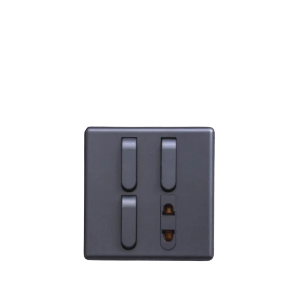 Matrix Active Grey 2-Switch 1-Socket