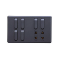 Matrix Active Grey 6-Switch 2-Socket