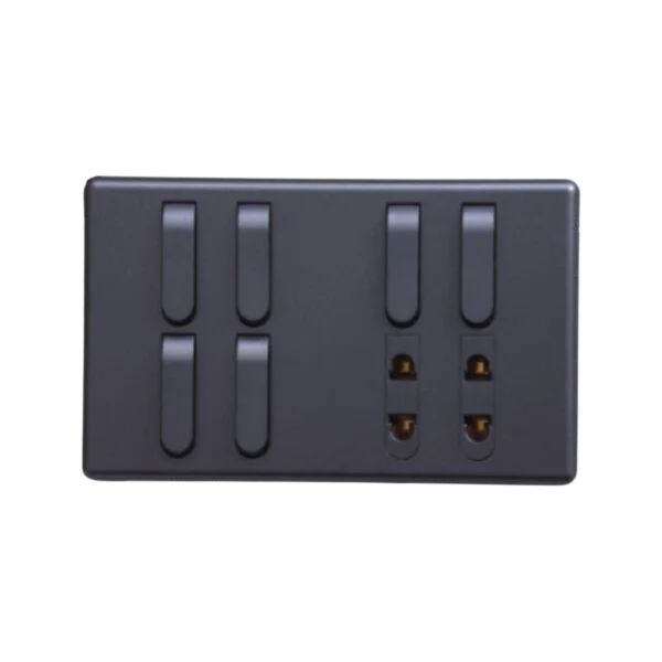Matrix Active Grey 6-Switch 2-Socket