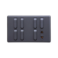 Matrix Active Grey 7-Switch 1-Socket