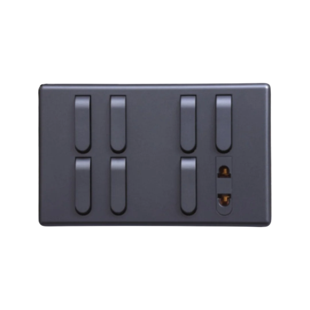 Matrix Active Grey 7-Switch 1-Socket