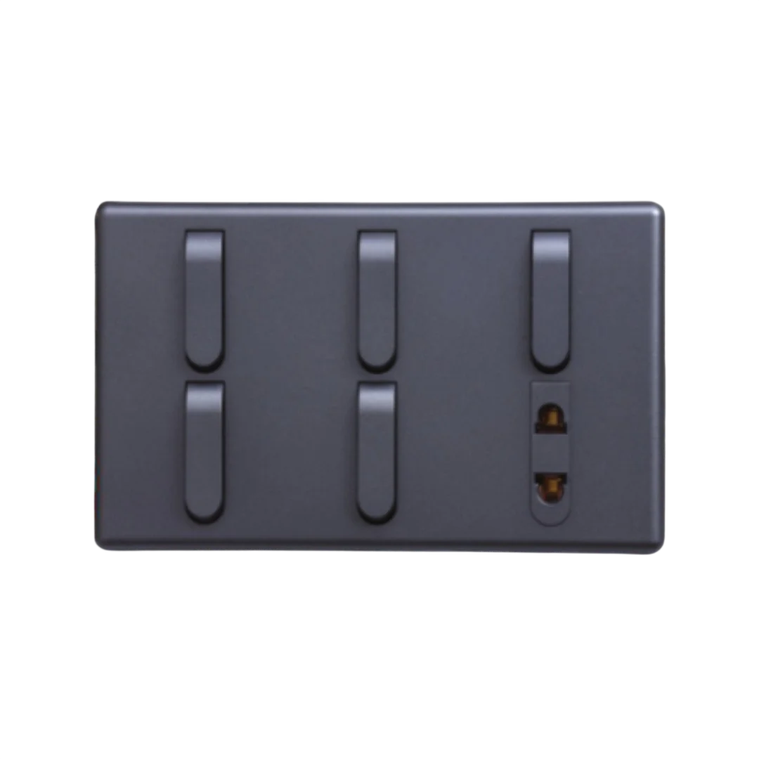 Matrix Active Grey 5-Switch 1-Socket