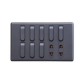 Matrix Active Grey 8-Switch 2-Socket