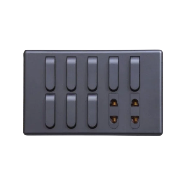 Matrix Active Grey 8-Switch 2-Socket