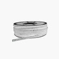 A coiled roll of white LED strip light cable on a spool, shown against a plain light gray background.