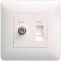 Panasonic 1G TV Socket (F-Type) + 1G Tel Socket 6p 4C (RJ 11/12)