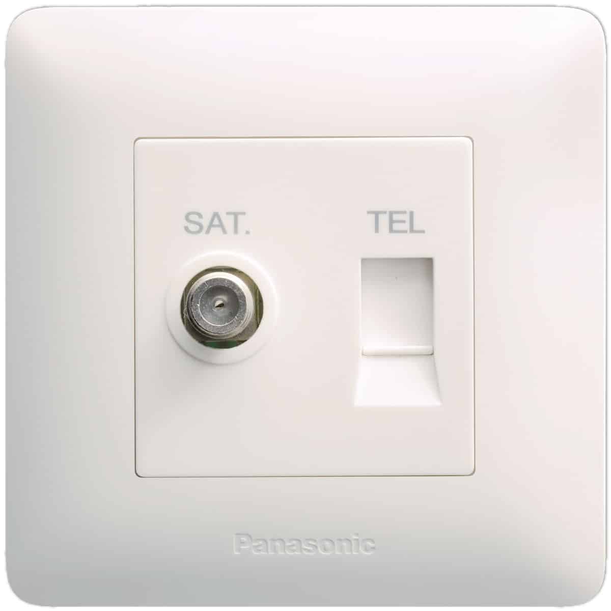 Panasonic 1G TV Socket (F-Type) + 1G Tel Socket 6p 4C (RJ 11/12)