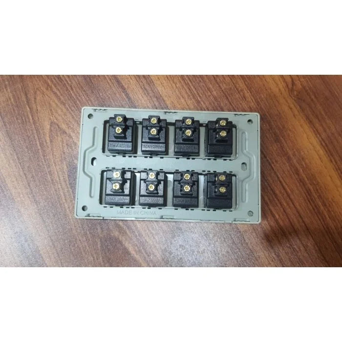 TJ Allure Series Grey - 8 Button Switch Board - 8 gang Switch Plate