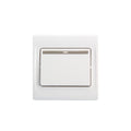 A white Philips light switch plate with a central metallic silver accent strip, shown against a plain white background.Supplied by Chinoy Electric