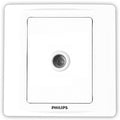 Philips white wall switch plate with a central button and the PHILIPS brand name printed below.Supplied by Chinoy Electric