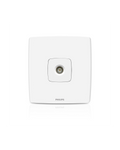 A white Philips wall switch plate with a single central button and the Philips logo printed below, shown on a clean white background.Supplied by Chinoy Electric