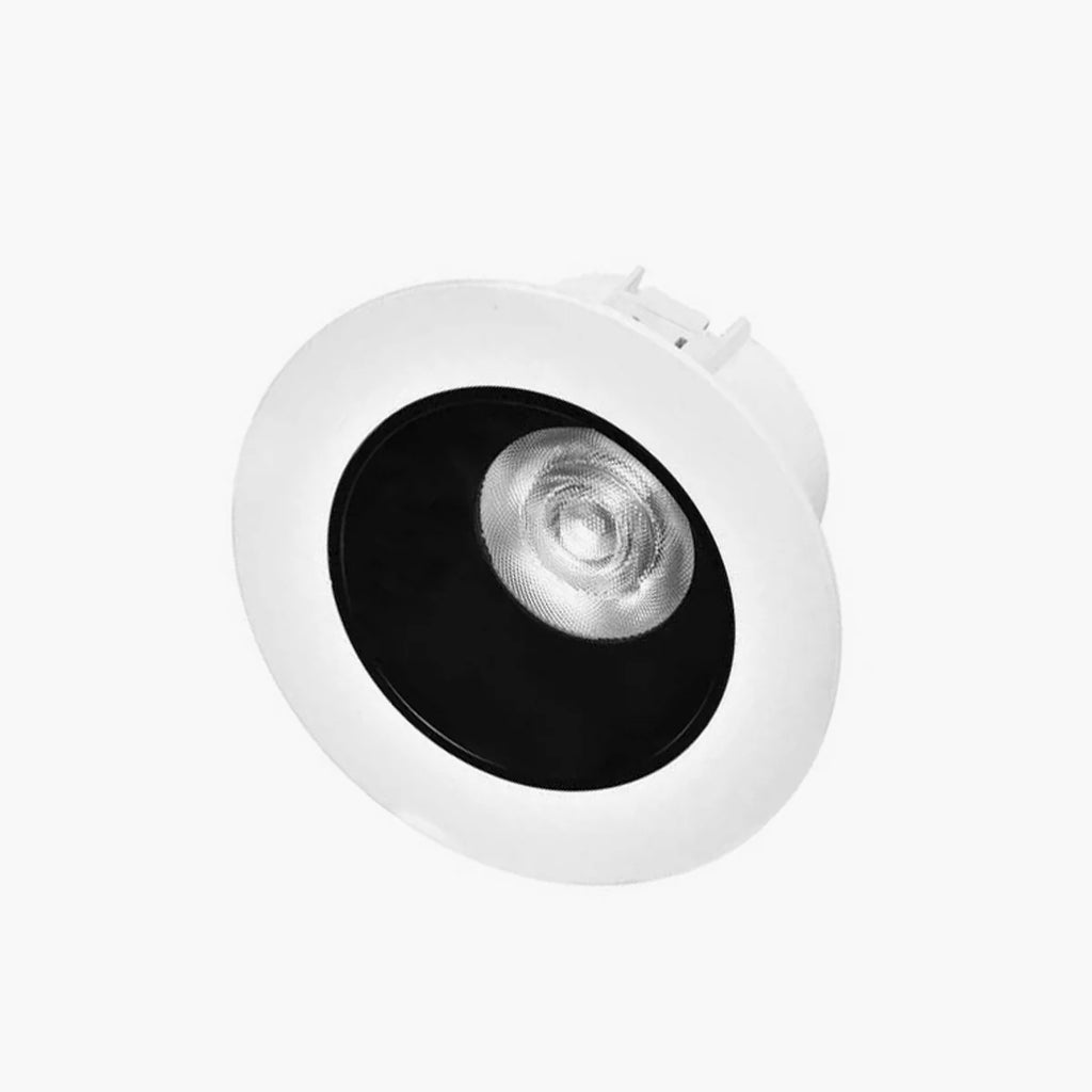 White recessed ceiling light on a white background