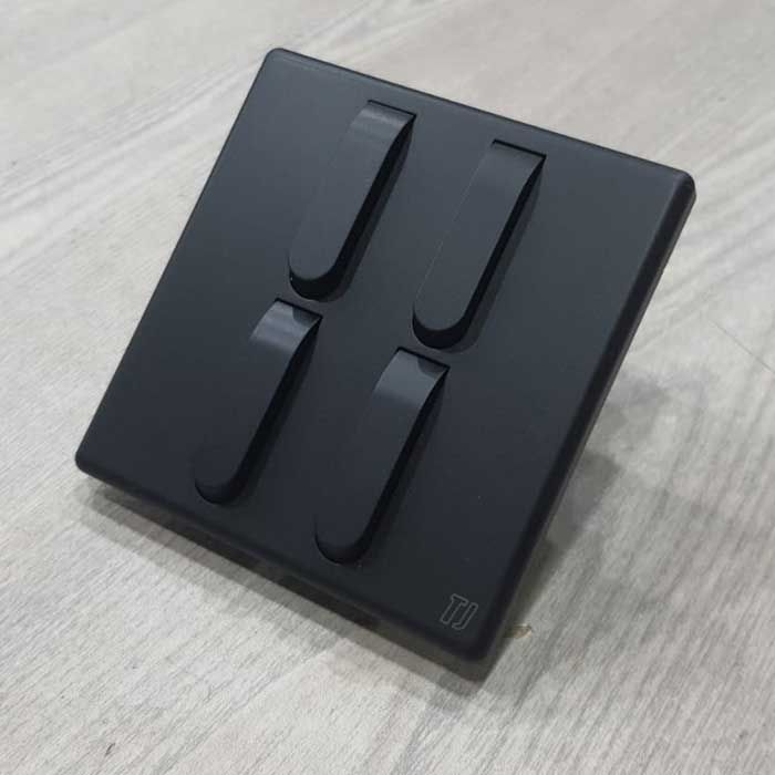 TJ Allure Series - Black - 4 Gang Switch Plate