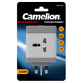 Camelion universal adapter packaging with product and branding details.