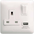 Panasonic 1G DP Switched BS Socket with USB Charger